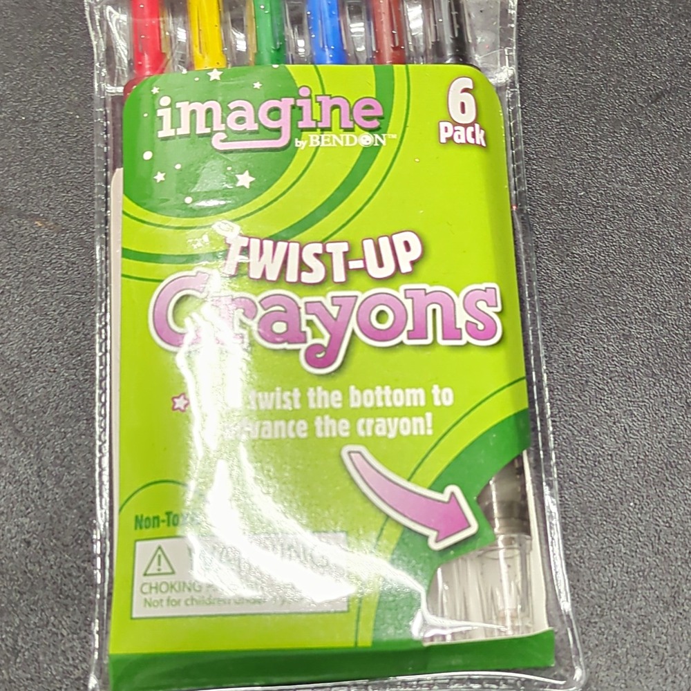 Bendon Imagine Twist-Up Crayons 6 Pack Multicolor BP-980 Item #BP-9806